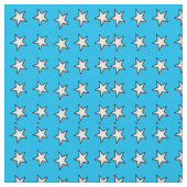 Tissu Étoiles Blanches Sur Bleu (Fermer)