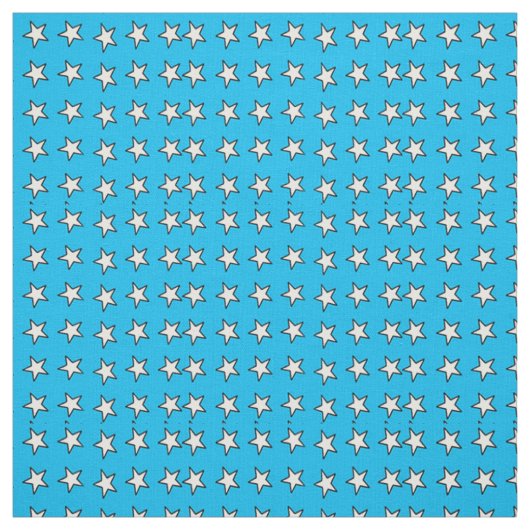 Tissu Étoiles Blanches Sur Bleu (Échantillon)