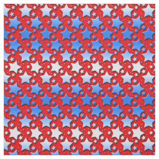Tissu Étoiles bleues de blanc sur le rouge (Échantillon)