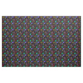 Tissu Étoiles Colorées Noires (Yard)