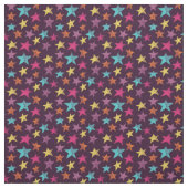 Tissu Étoiles colorées sur motif pourpre foncé (Échantillon)