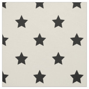 Tissu : Étoiles de blanc et de noir
