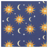 Tissu Étoiles de lune de Sun cousant le matériel bleu de (fermé)