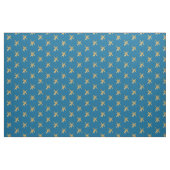 Tissu Étoiles d'or sur le bleu moyen (Fat Quarter)