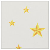 Tissu Étoiles dorées éparpillées sur blanc crémeux (Fermer)
