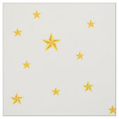 Tissu Étoiles dorées éparpillées sur blanc crémeux (Échantillon)