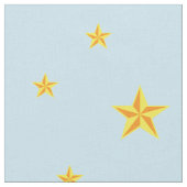 Tissu Étoiles dorées éparpillées sur bleu clair (Fermer)