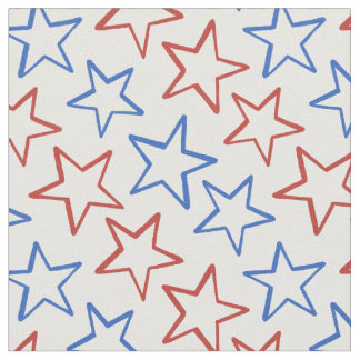 Tissu Étoiles du 4 juillet 4 juillet Blanc Bleu Rouge