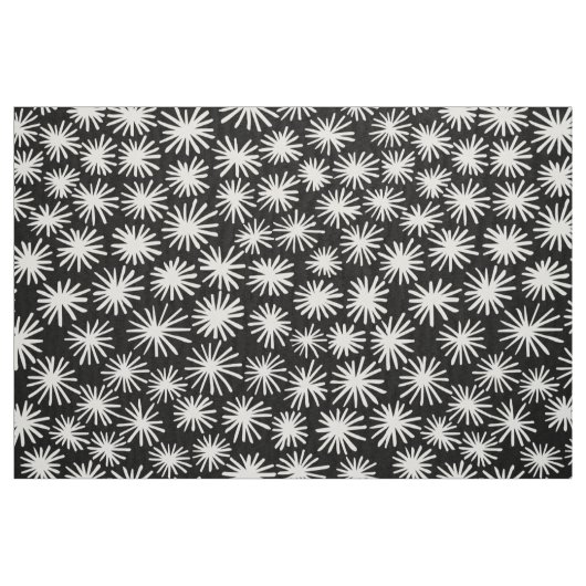 Tissu Étoiles Motif - Blanc sur noir (Fat Quarter)