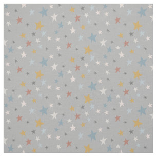 Tissu Étoiles rayées de gris neutre Étoiles dorées Nourr