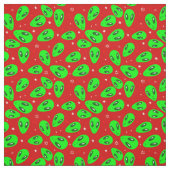 Tissu étoiles rouges aliens (Échantillon)