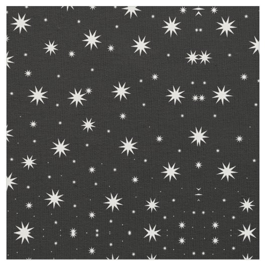 Tissu Étoiles sur le noir (Fermer)