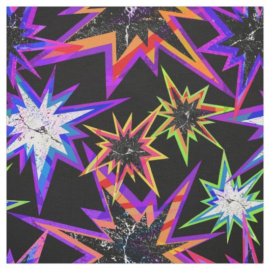 Tissu Étoiles sur noir. (Échantillon)