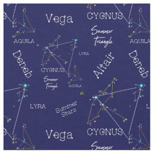 Tissu Étoiles triangulaires d'été de l'hémisphère Nord