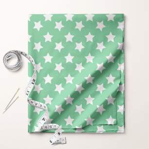 Tissu Étoiles vertes menthe chic motif espace