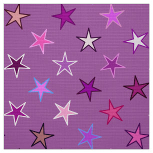 Tissu Étoiles, violette, prune et rose modernes de
