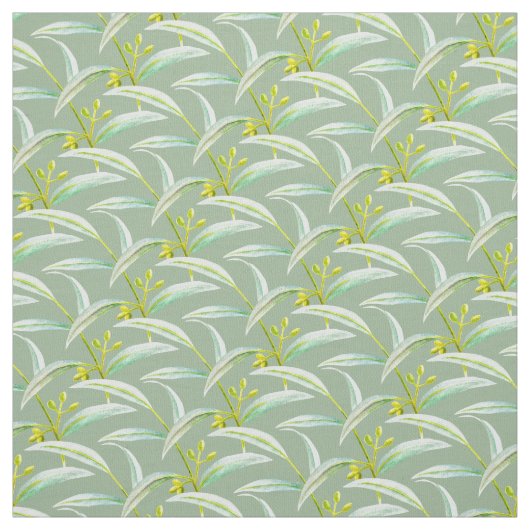 Tissu Eucalyptus feuille aquarelle art (Échantillon)