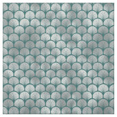 Tissu Éventail Art Déco écailles de poisson sarcelle arg (Échantillon)