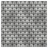 Tissu Éventail Art Déco noir argent écailles de poisson (Échantillon)