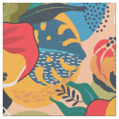 Tissu Exotique coloré Abstrait floral (Fermer)