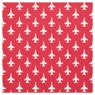 Tissu F-16 Viper Fighting Falcon Jet Motif Blanc