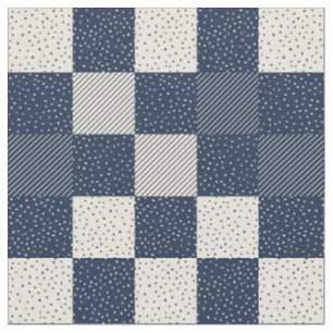 Tissu Fabric - Buffalo fou Check in Blue and Cream
