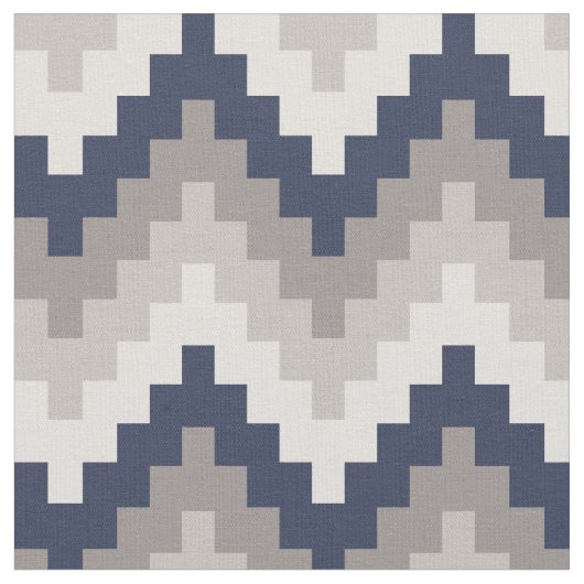 Tissu Fabric Chevron Géométrique Pattern Bleu et Gray (Fermer)