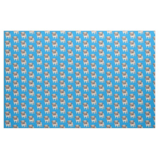 Tissu Fabric de chiot de Carlin adorable (Yard)