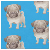 Tissu Fabric de chiot de Carlin adorable (Fermer)