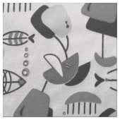 Tissu Fabric de Motif atomique noir et blanc (Fermer)