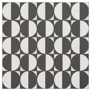 Tissu Fabric Manières Géométriques Pattern Blanc et N
