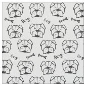 Tissu Fabric with an english bulldog pattern (fermé)