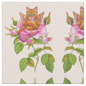 Tissu Fairy Kitten Repose en Rose (Fermer)