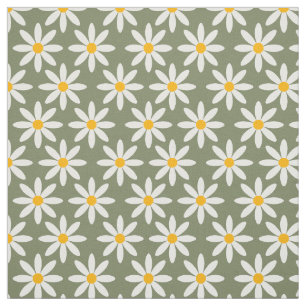 Tissu Faisceaux verts de série rétros Motif floral