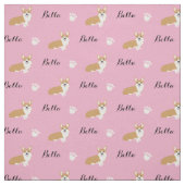 Tissu fait sur commande de corgi de nom de chien (Échantillon)