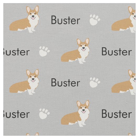 Tissu fait sur commande de nom de chien - le corgi (Fermer)