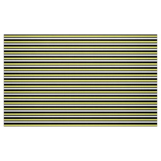 Tissu fait sur commande jaune et noir rayé (Fat Quarter)
