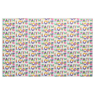 Tissu Faith Hope Love