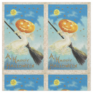 Tissu Falln Happy Halloween sorcière Citrouille