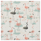 Tissu Fancy Feathes : Flamant rose Whimsy (fermé)