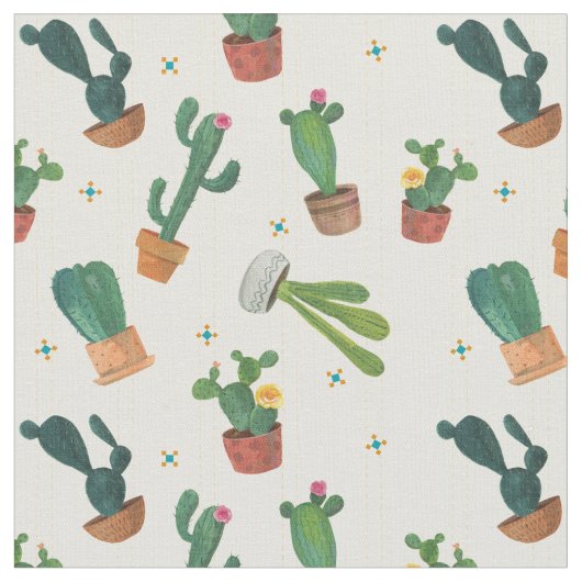 Tissu fantaisie d'impression de lancer de cactus (Fermer)