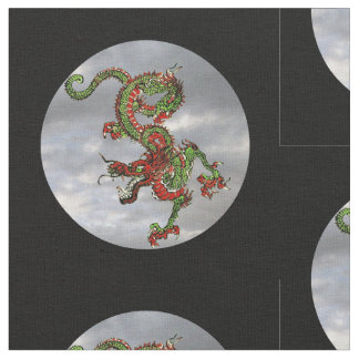 Tissu Fantastique Dragon Red et Gold v3