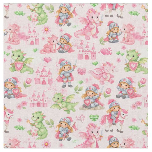 Tissu Fantasy Knights & Dragons (Fermer)