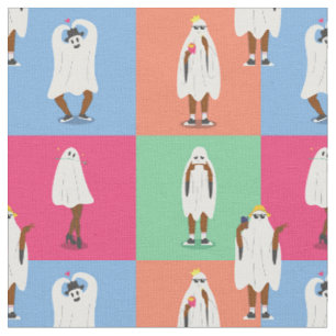 Tissu fantôme africain halloween colorblock ghouls drôle