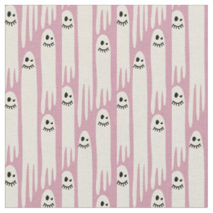Tissu Fantômes Amicaux sur Crème et Rose – Motif Hallowe