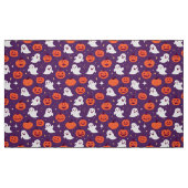 Tissu Fantômes et citrouilles sur violet (Fat Quarter)