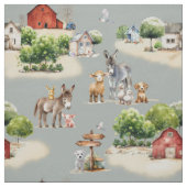 Tissu Farm Land Blue Seamless Pattern (Échantillon)
