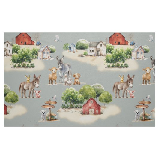 Tissu Farm Land Large Image Pattern (Fat Quarter)