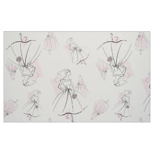Tissu Fashion Bride Groupe rose Multi grand motif