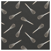 Tissu Faux Gold & Black Kitchen Motif Whisk (Fermer)